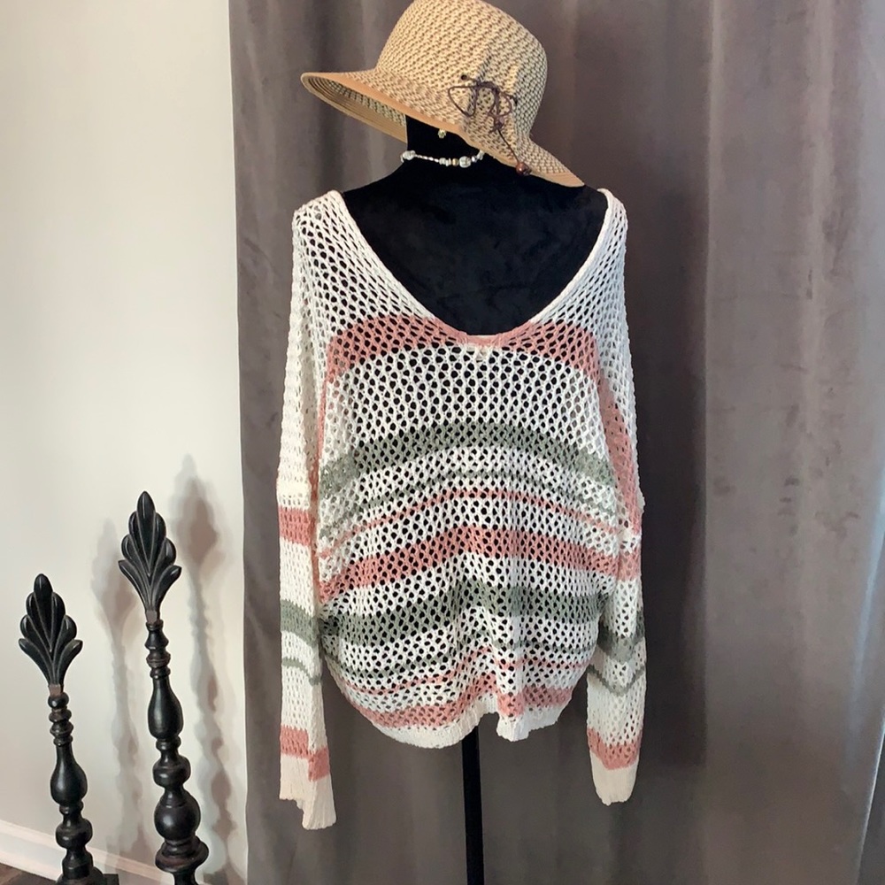 Crochet multicolored sweater
